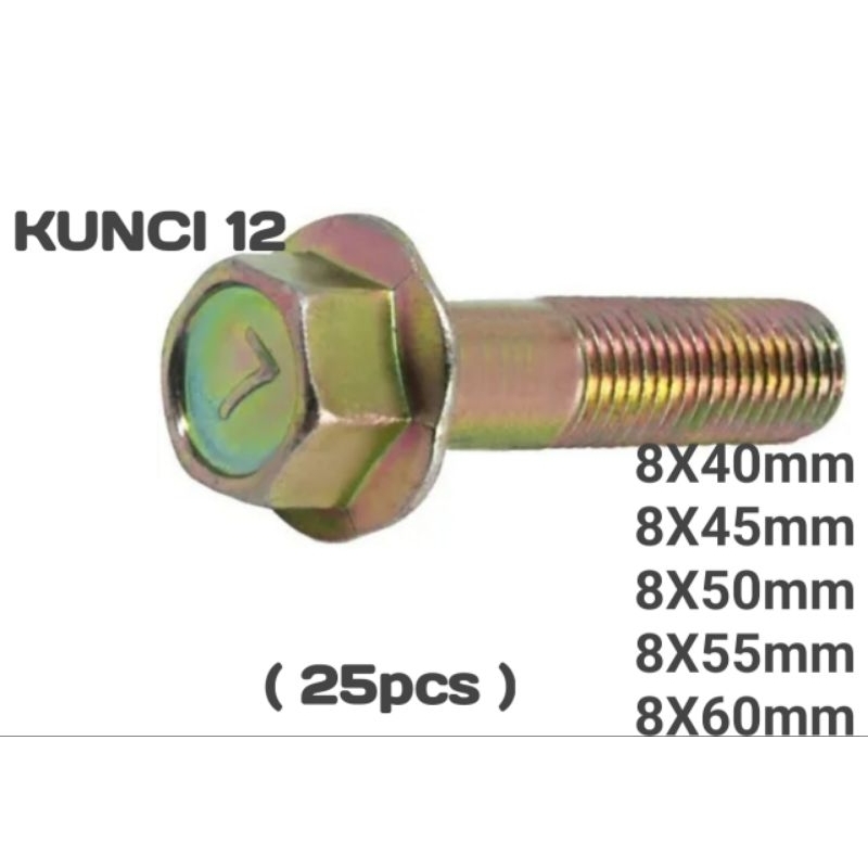 FLANGE M8 BOLT KEY 12 (25pcs) | Shopee Malaysia