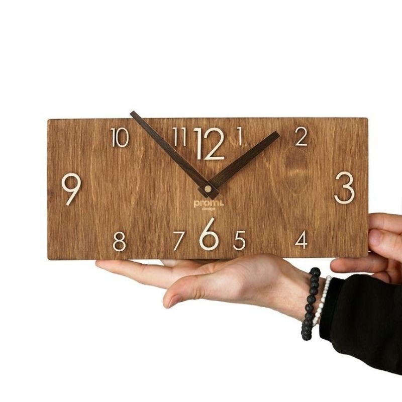 KAYU Teak Wood Wall Clock Rectangle model/ Unique Wall Clock | Shopee ...