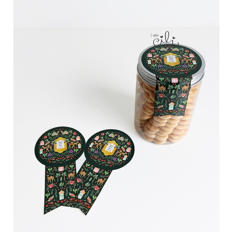 (SIF117) Rizq Eid Al-Fitr Sticker (Ribbon) For iamcili Box paperbag Jar ...