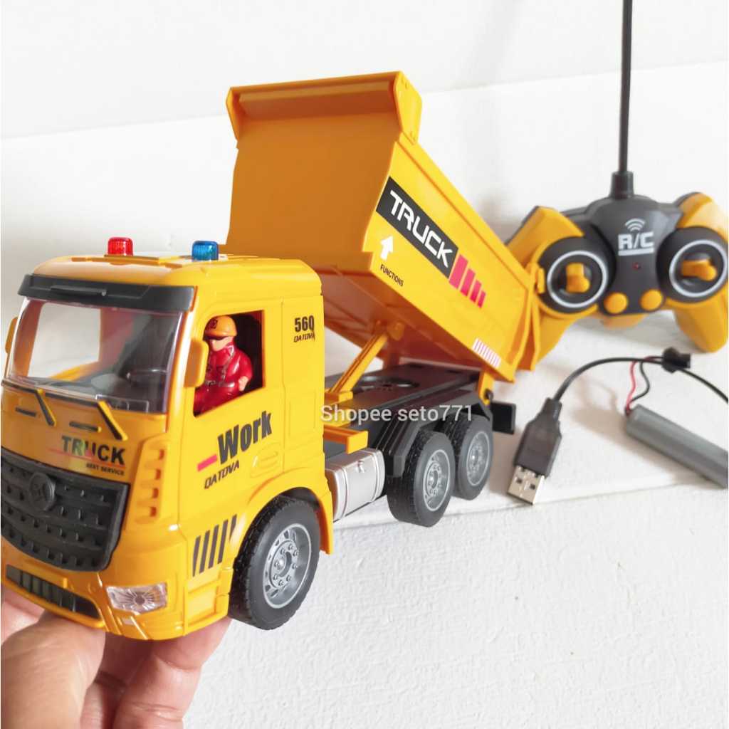 Edutoys RC High Speed Dump Truck Remote Control Sand Truck Dump Truck ...