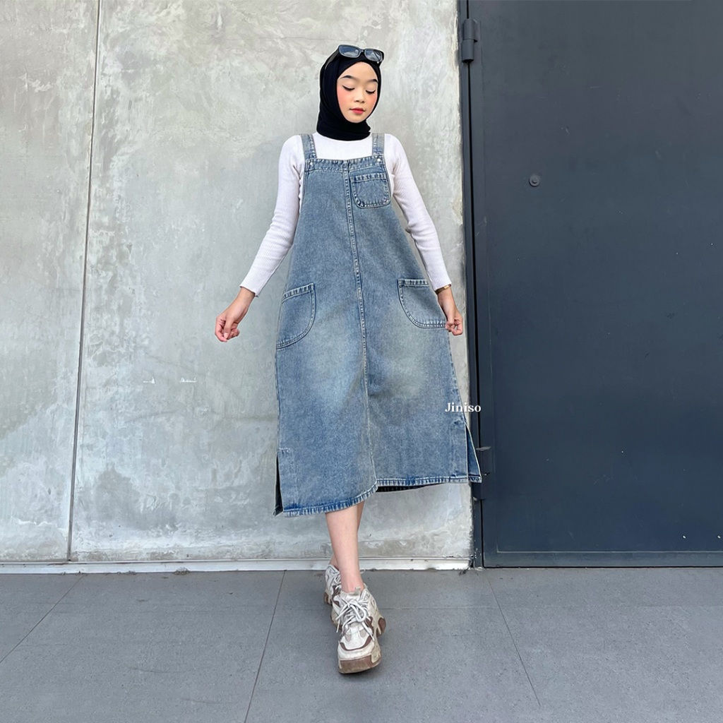 Free Gift JINISO Jumpsuit Overall Jeans Long Skirt Shopee Malaysia