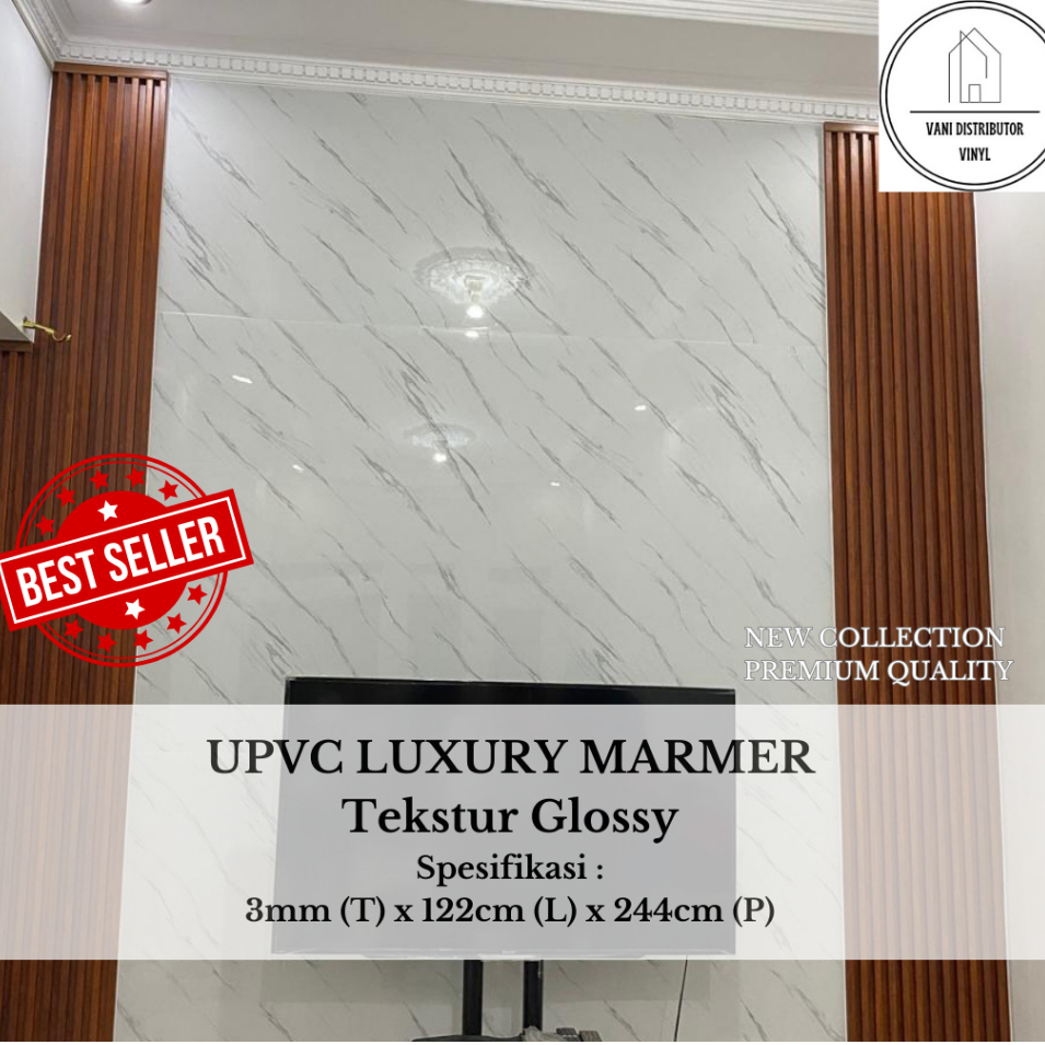 [READY] Pvc Marble / Glossy Wall Marble Size 1,22m x 2,44m | Shopee ...