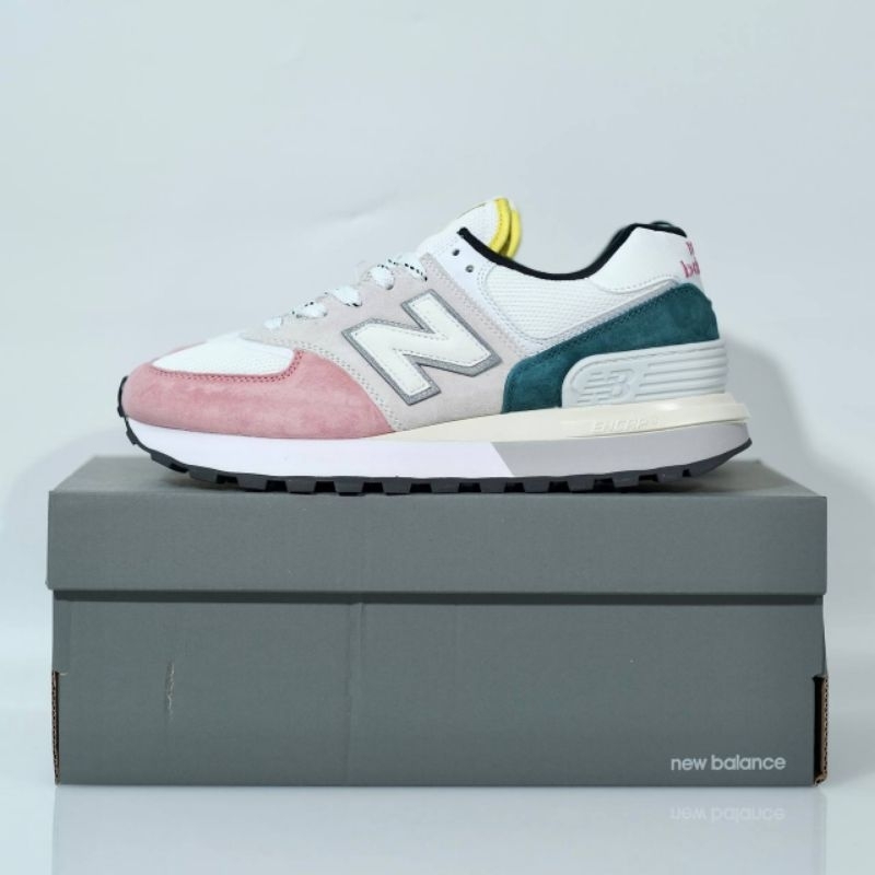 New balance white pink green clearance
