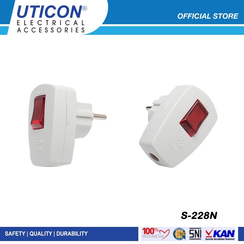 Uticon S-228N Light Switch Plug with Switch (1 PCS) | Shopee Malaysia