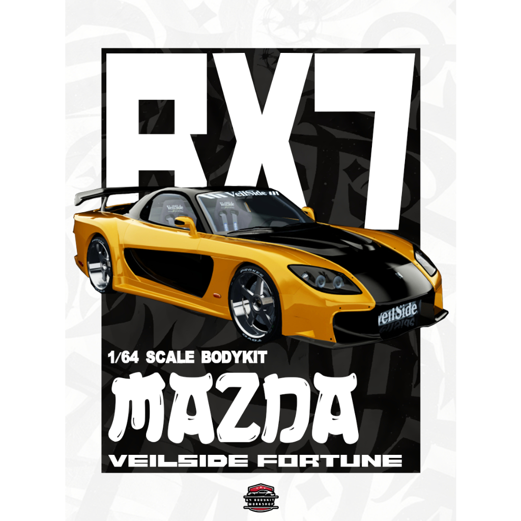 Wide Bodykit Instant Bw1 Custom Mazda Rx7 Veilside Diecast 164