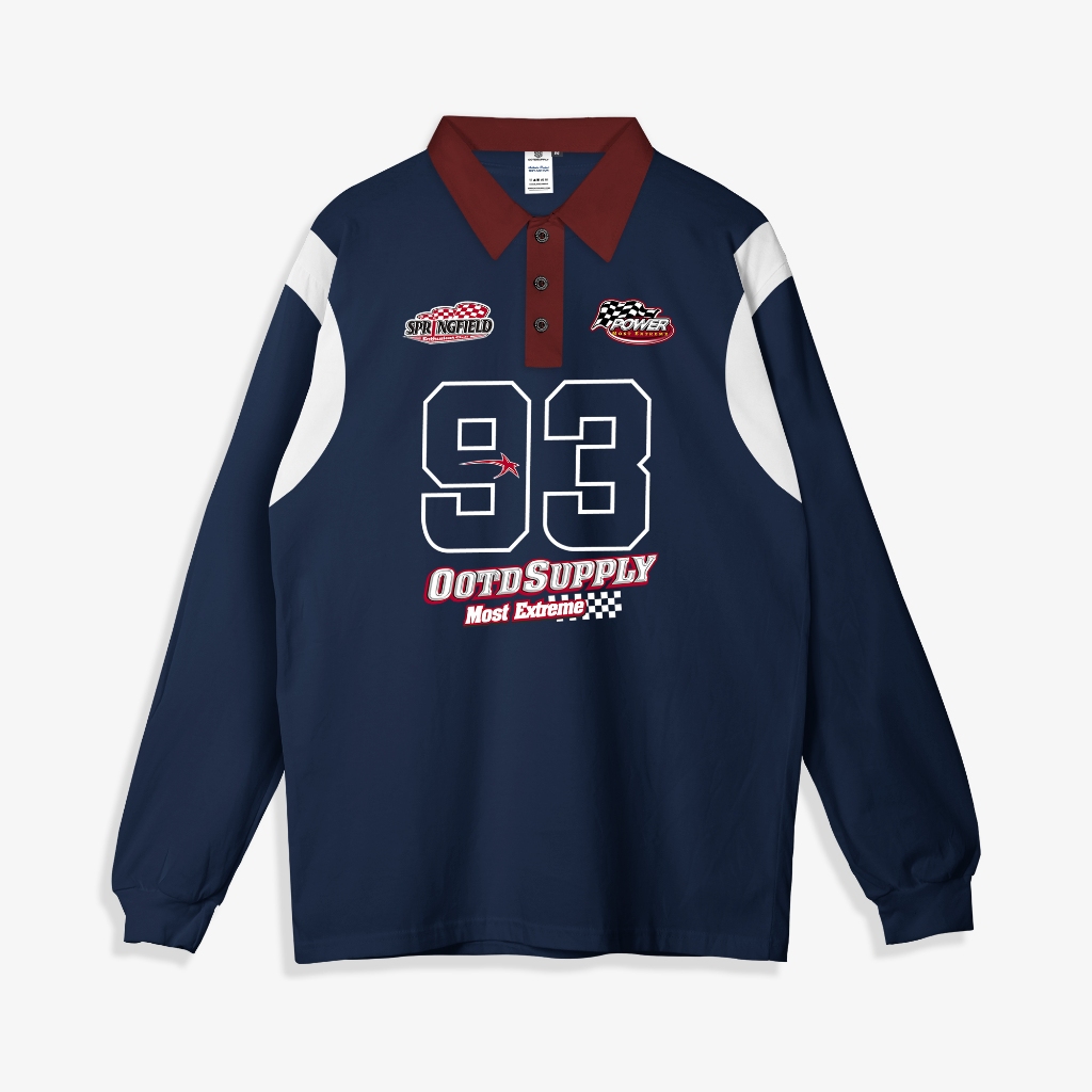 Ootdsupply Longsleeve Polo Rugby Regular Springfield Navy Red l Long ...