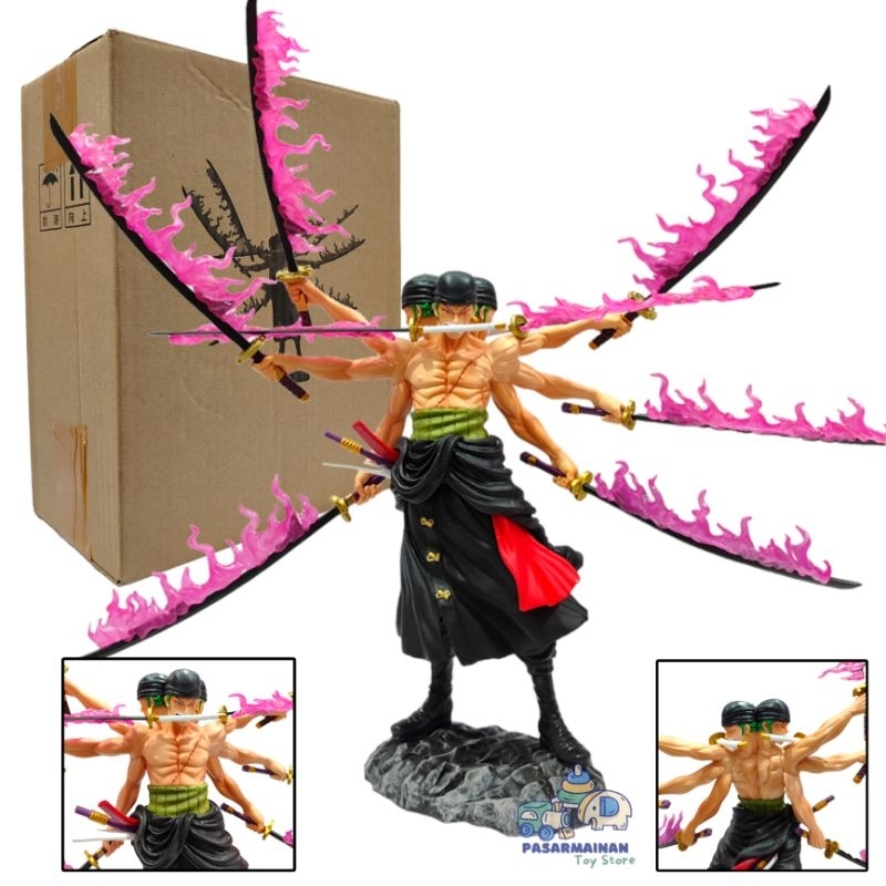 One piece Roronoa Zoro Asura Figure 40cm Miniature Display | Shopee ...