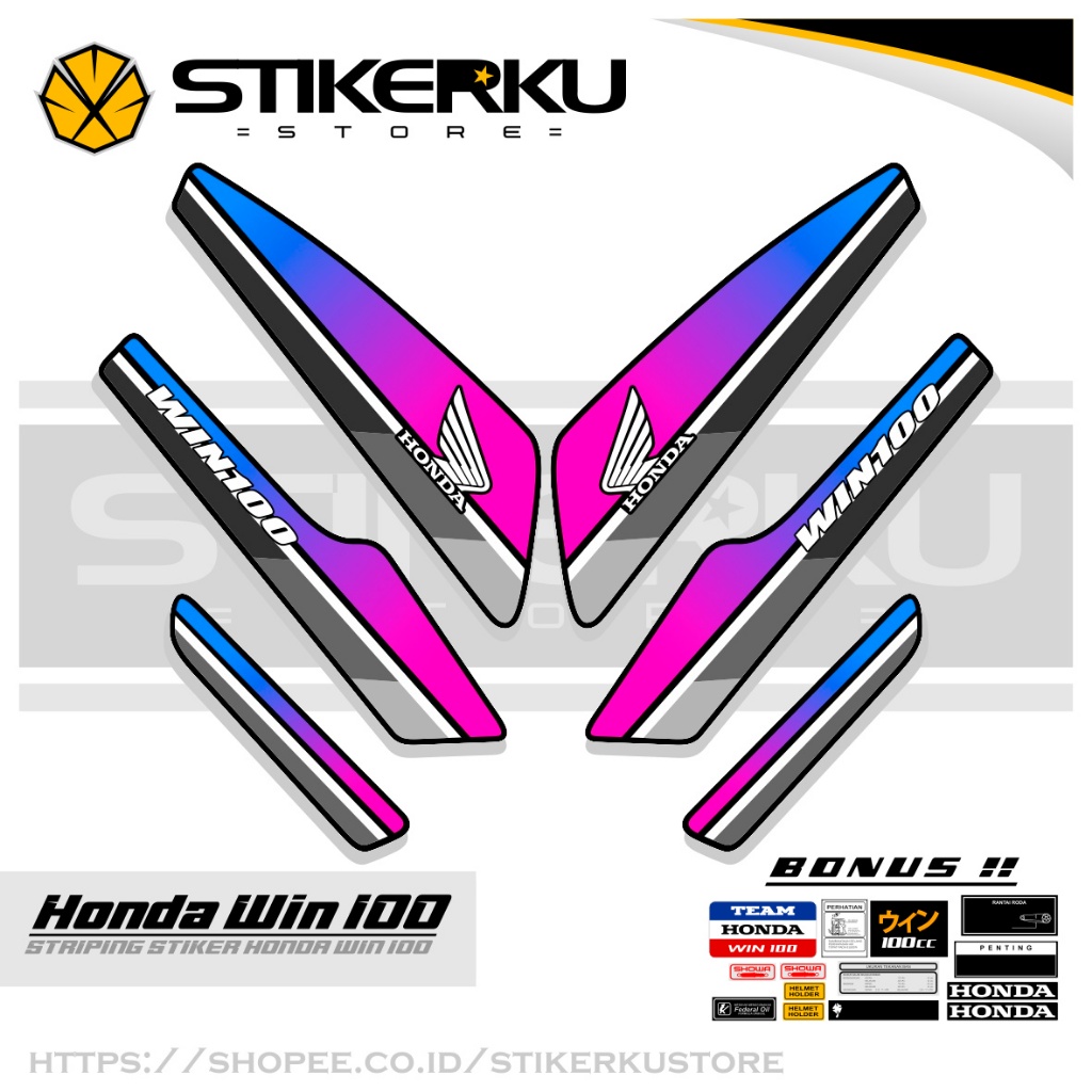 Honda WIN STRIPING / MOTIF 102 / WIN 100 STICKER / VIRAL WIN 100 ...