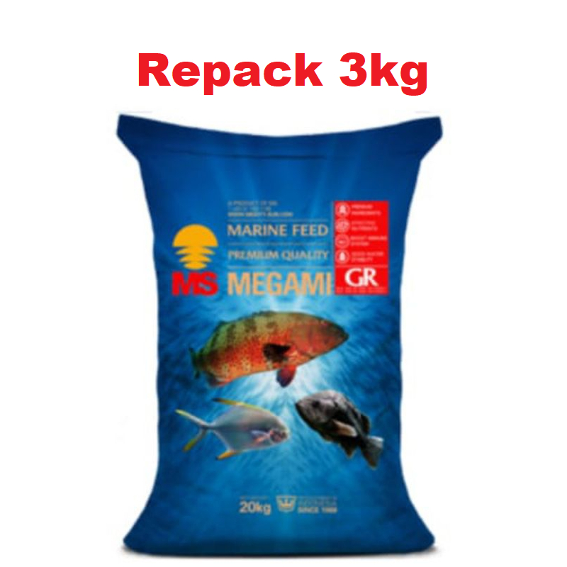 Megami GR repack 3kg protein 48% sinking Pellet sinking Marine Fish ...