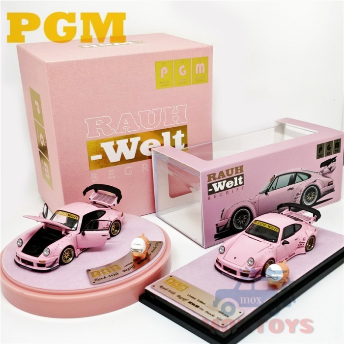 Pgm Miniature Diecast Car Prosche Rwb 930 Pink With Pig Doll | Shopee ...