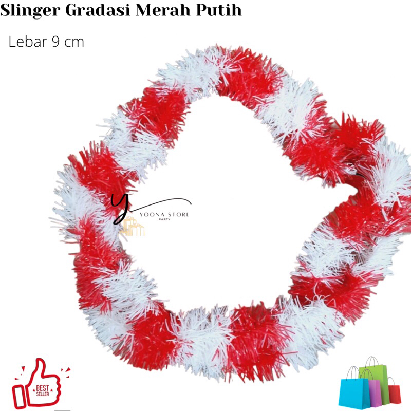 PUTIH MERAH Red And White Slinger/Tinsel Tassel Tassel Slinger ...