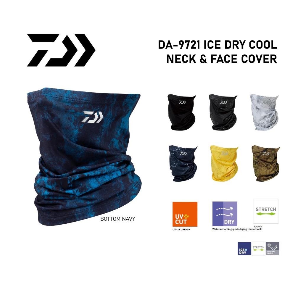 Daiwa DA-9721 Ice Dry Cool Neck & Face Cover Buff Fishing Face Shield ...