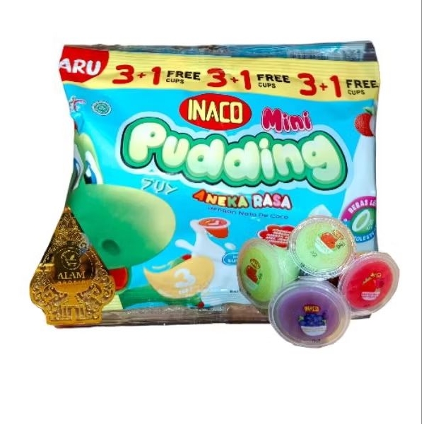 Inaco Pudding mini Assorted Flavors With Nata De Coco, 1 Box Contains ...
