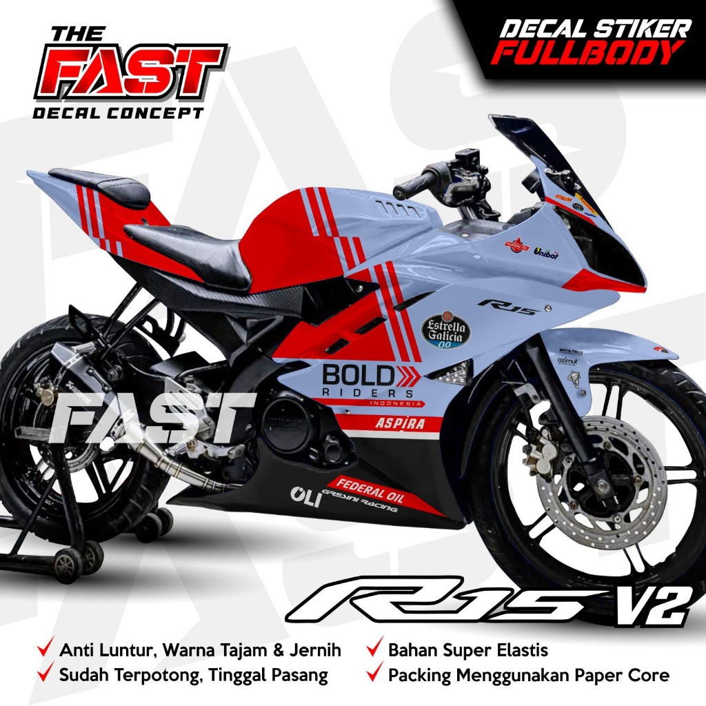Decal R15 V2 Full Body Grsini Racing Sticker R15 V2 Full Body Racing ...