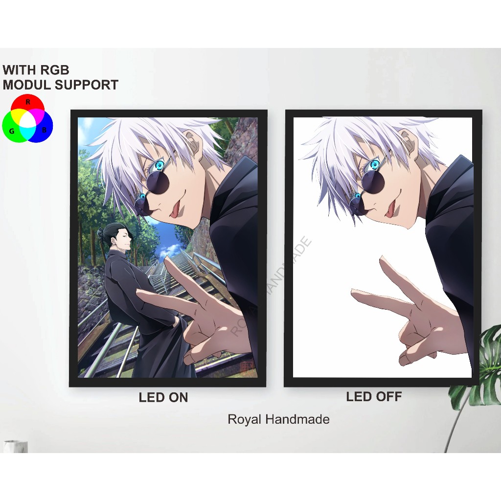 Anime Gojo jujutsu kaisen Geto painting On Frame led painting support ...