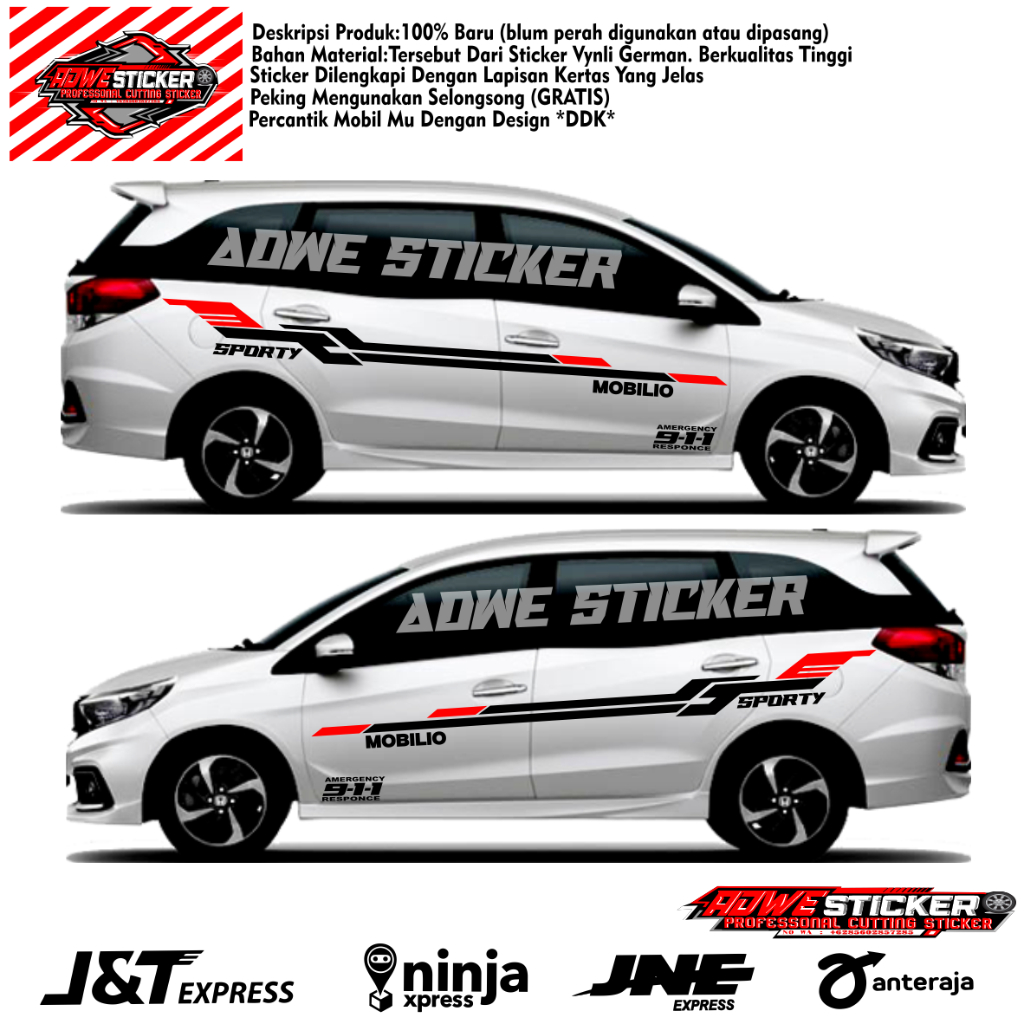 Honda MOBILIO Car CUTTING STICKER STICKER New LIST STRIPING STICKER ...