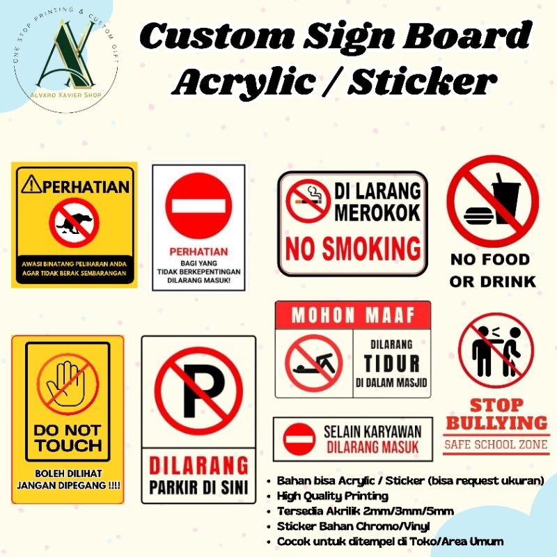 Custom acrylic sign board / sticker | Shopee Malaysia