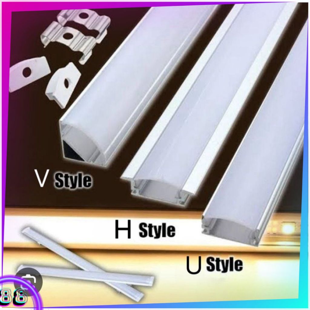 Led Profile Cover Casing Housing LED Strip Rigid Aluminum 1 Meter ...