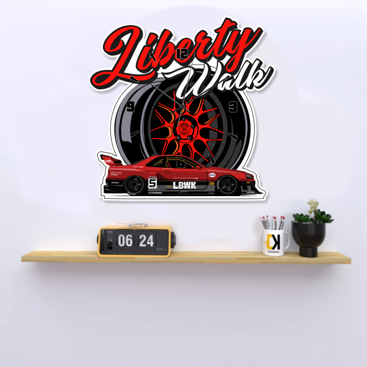 HIASAN DINDING Karimika Wall Clock Unique Aesthetic LED Home Decor Room ...