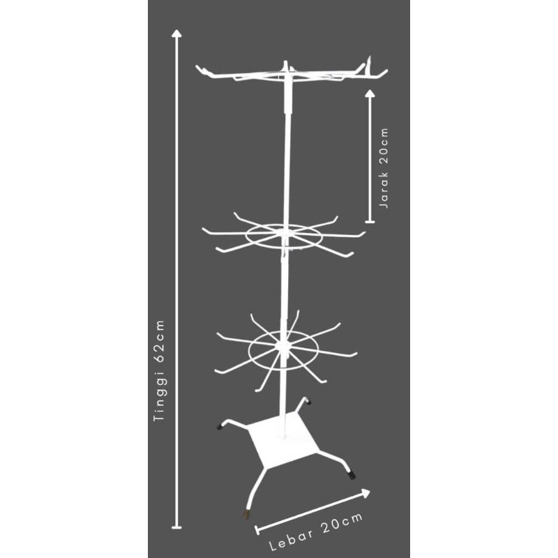 GANTUNGAN Matahari rotating display rack with 3 layers of hanging ...