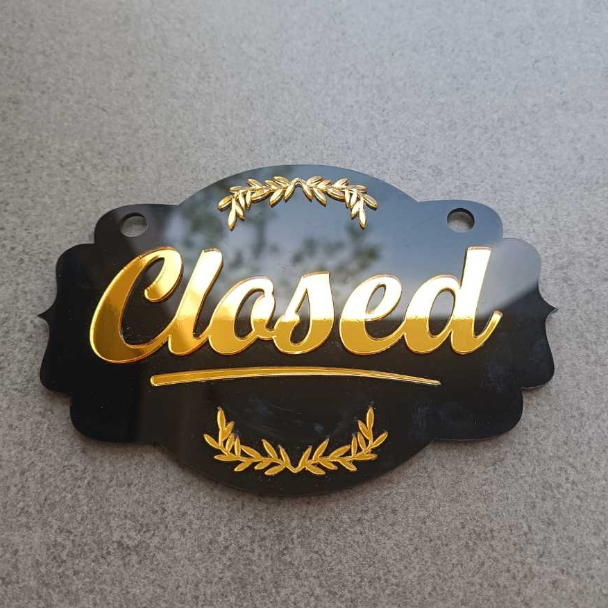 Acrylic Door Open Closed Sign Open Close 2-sided Embossed Acrylic Shop ...
