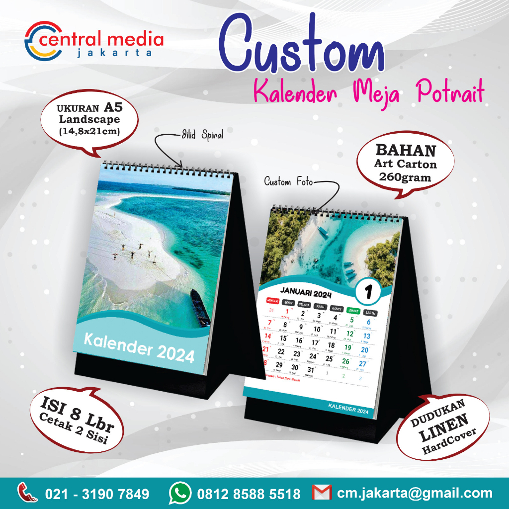 Custom A5 Desk Calendar 2024 Portrait Hard board Desk Calendar | Shopee ...