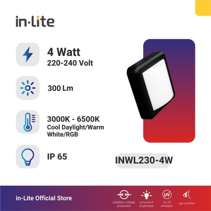 INWL230 IP65 LED 4w Inlite Ceiling Wall Stair Street Light | Shopee ...