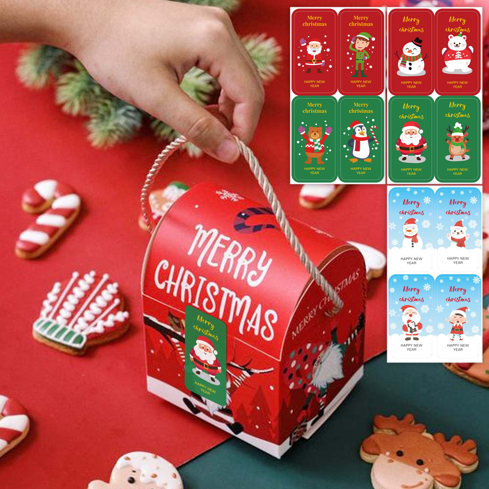 Merry Christmas Eve Label Sticker Merry Christmas Sticker Box 3X6 cm ...