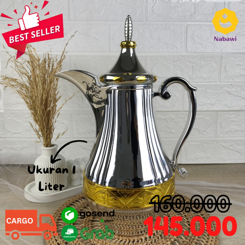 TERMOS 1 Liter Silver Thermos Arabic Thermos Zam Zam Thermos Tea Coffee