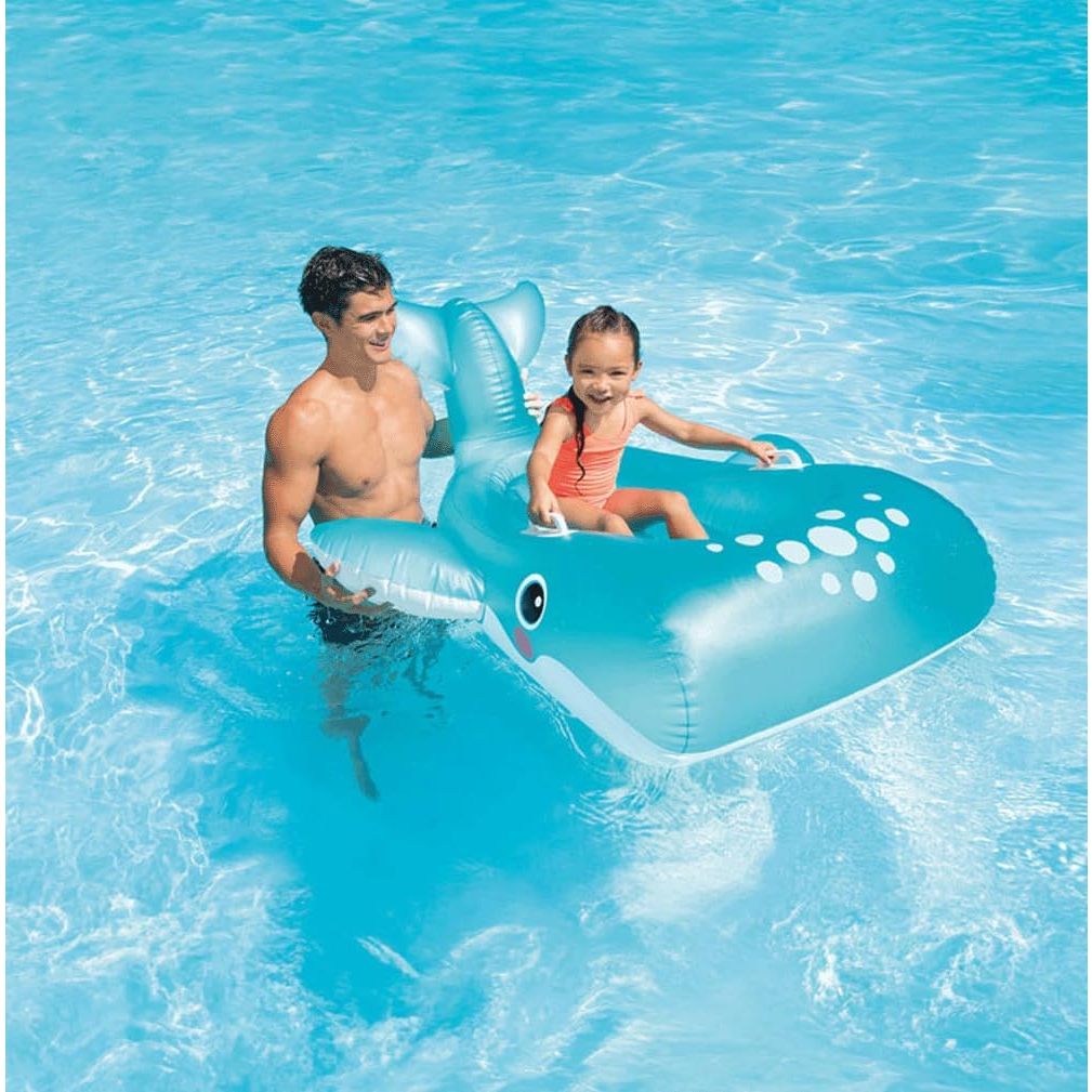 Intex Whale Sea Float Ride-On Children's Swimming Tire Whale Float ...