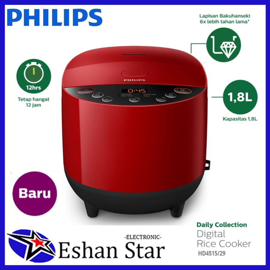 Philips Digital Rice Cooker 1.8 L HD4515/29 Magic Com Philips HD 4515