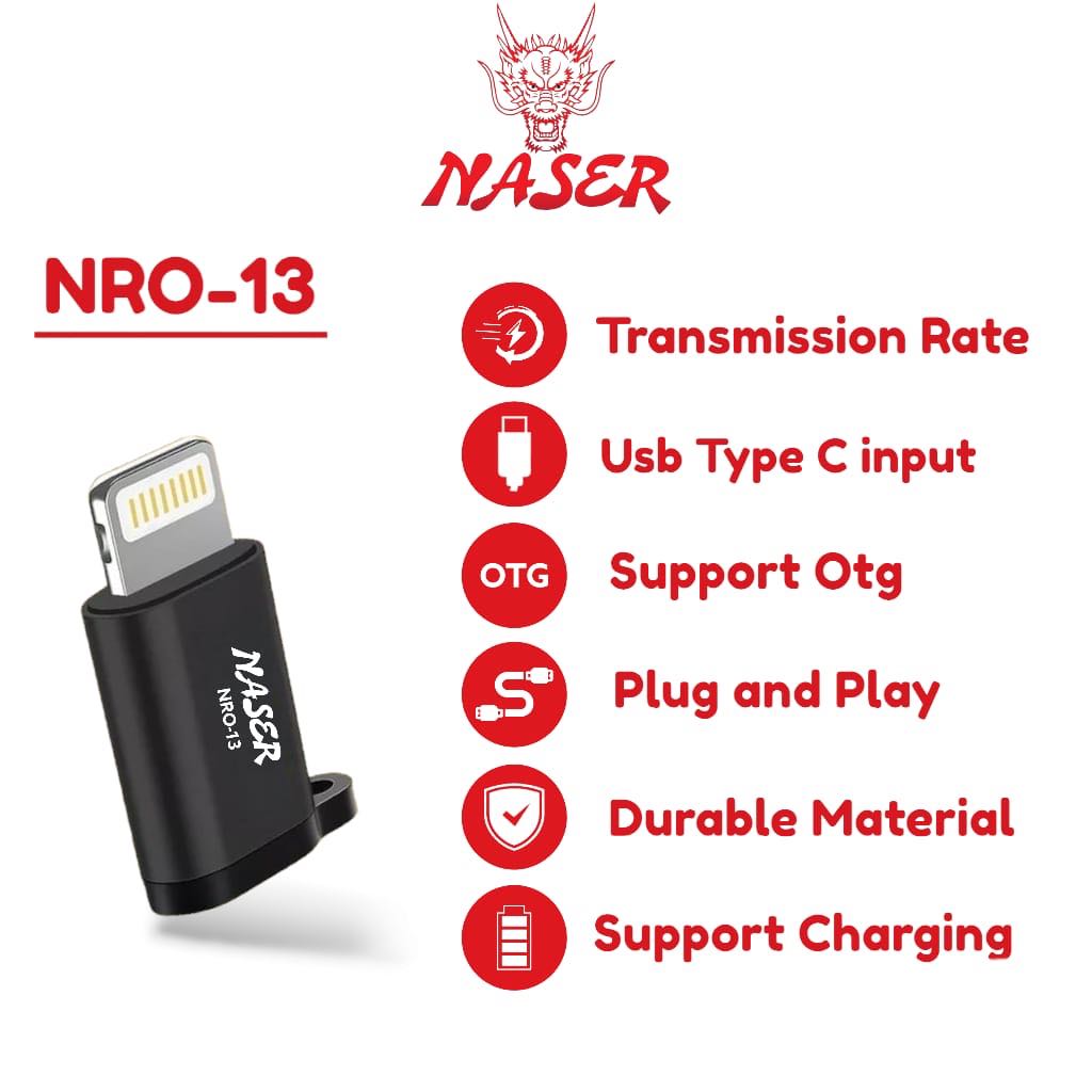 Naser OTG Usb Type C to LI9HTNIN9 NRO-13 / Type C to IPH Converter ...