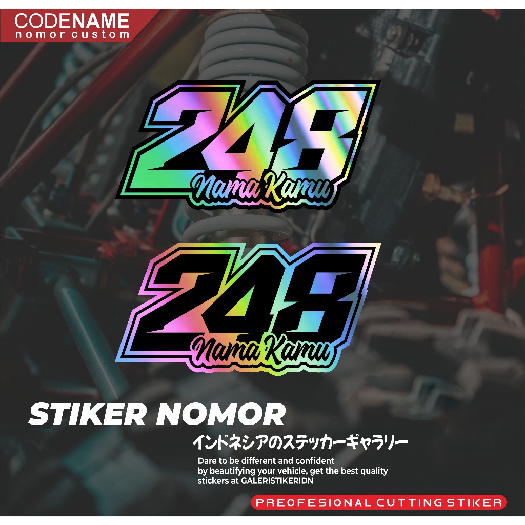 Cutting Sticker Custom Sticker Your Number and Name Racing Start Racing ...