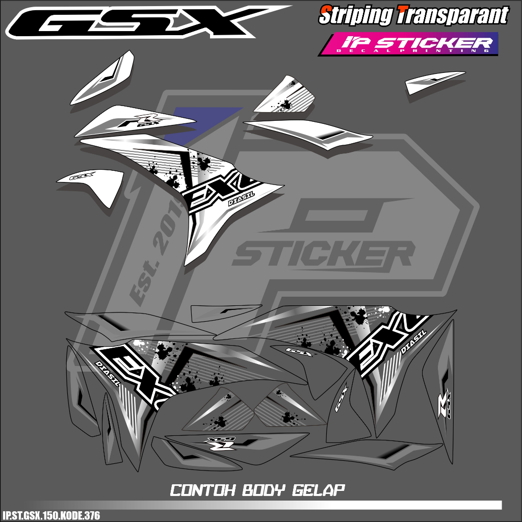 Gsx 150 SUZUKI GSX 150 Motorcycle STRIPING Sticker - SIMPLE Color Chart ...