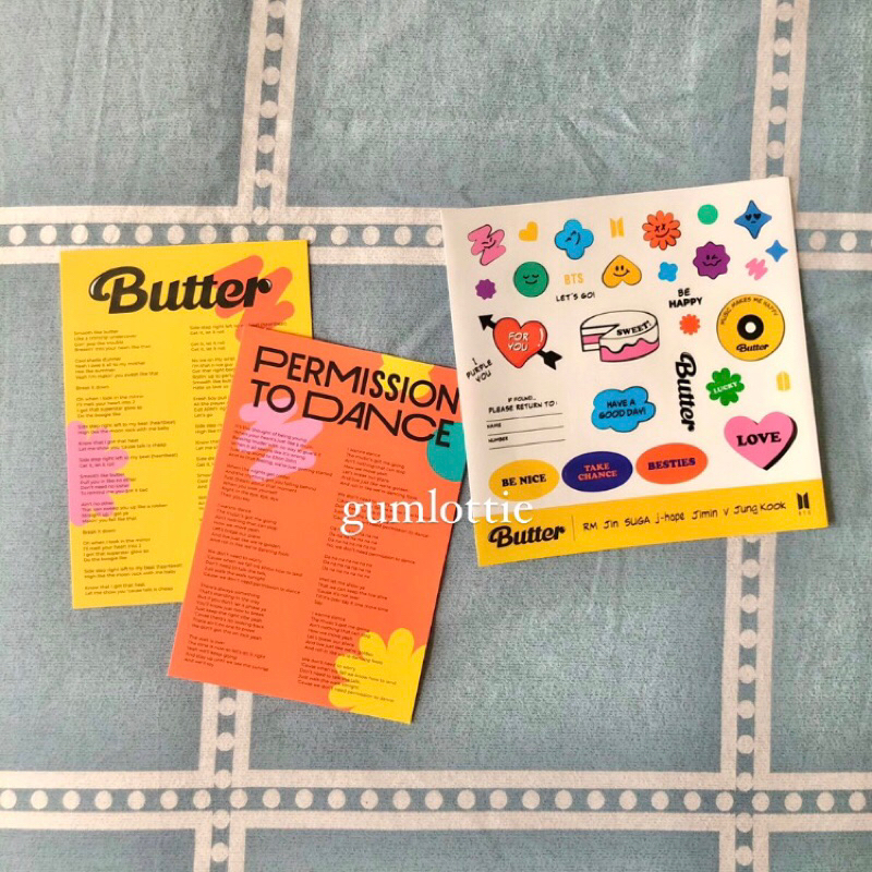 Official STANDEE POLAROID STICKER LYRICS BUTTER BTS ALBUM | Shopee Malaysia