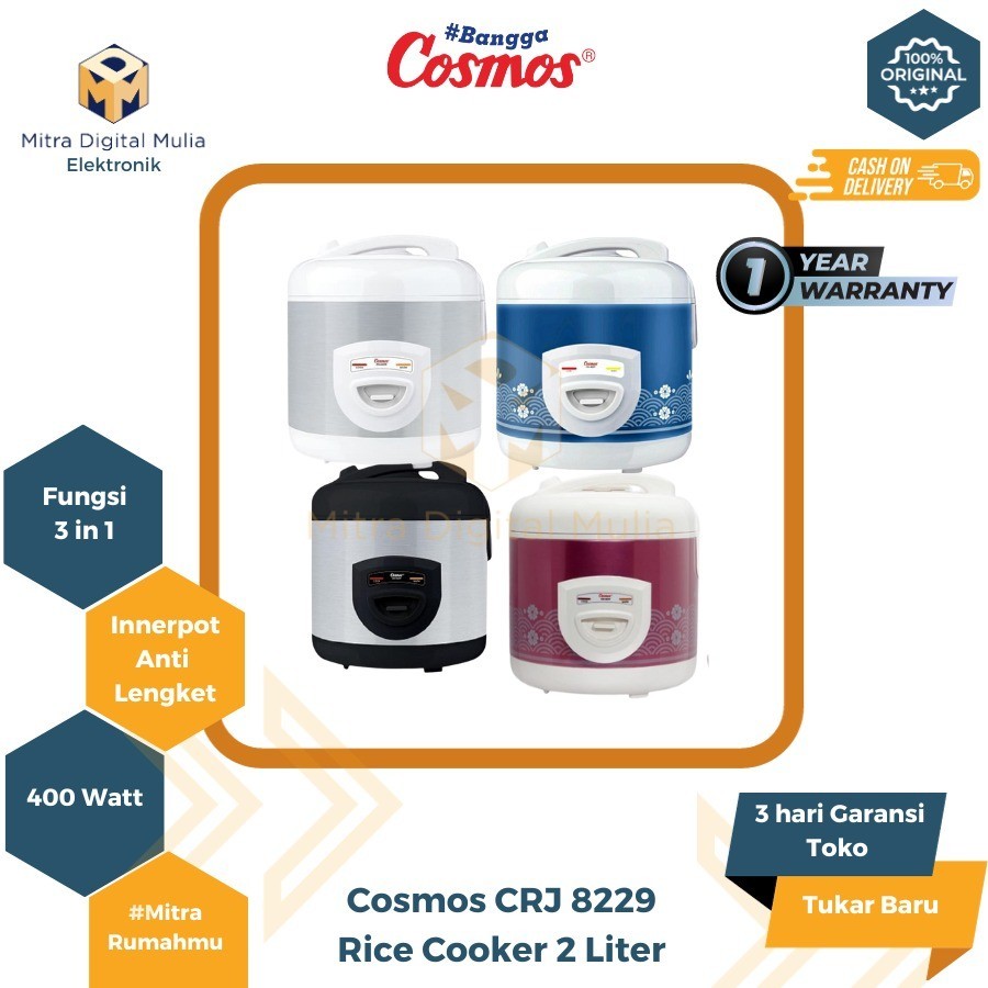 Cosmos CRJ 8229 BSS Magic Com 2 Liter Nonstick Black Shopee Malaysia