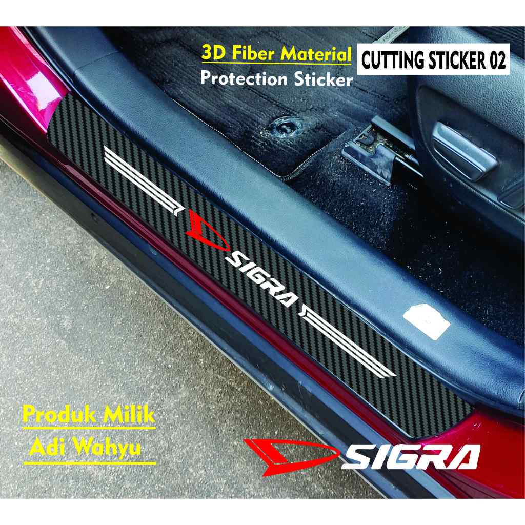 Sticker Sill Plate Carbon D Car Sigra Carbon Sticker D Protector Step