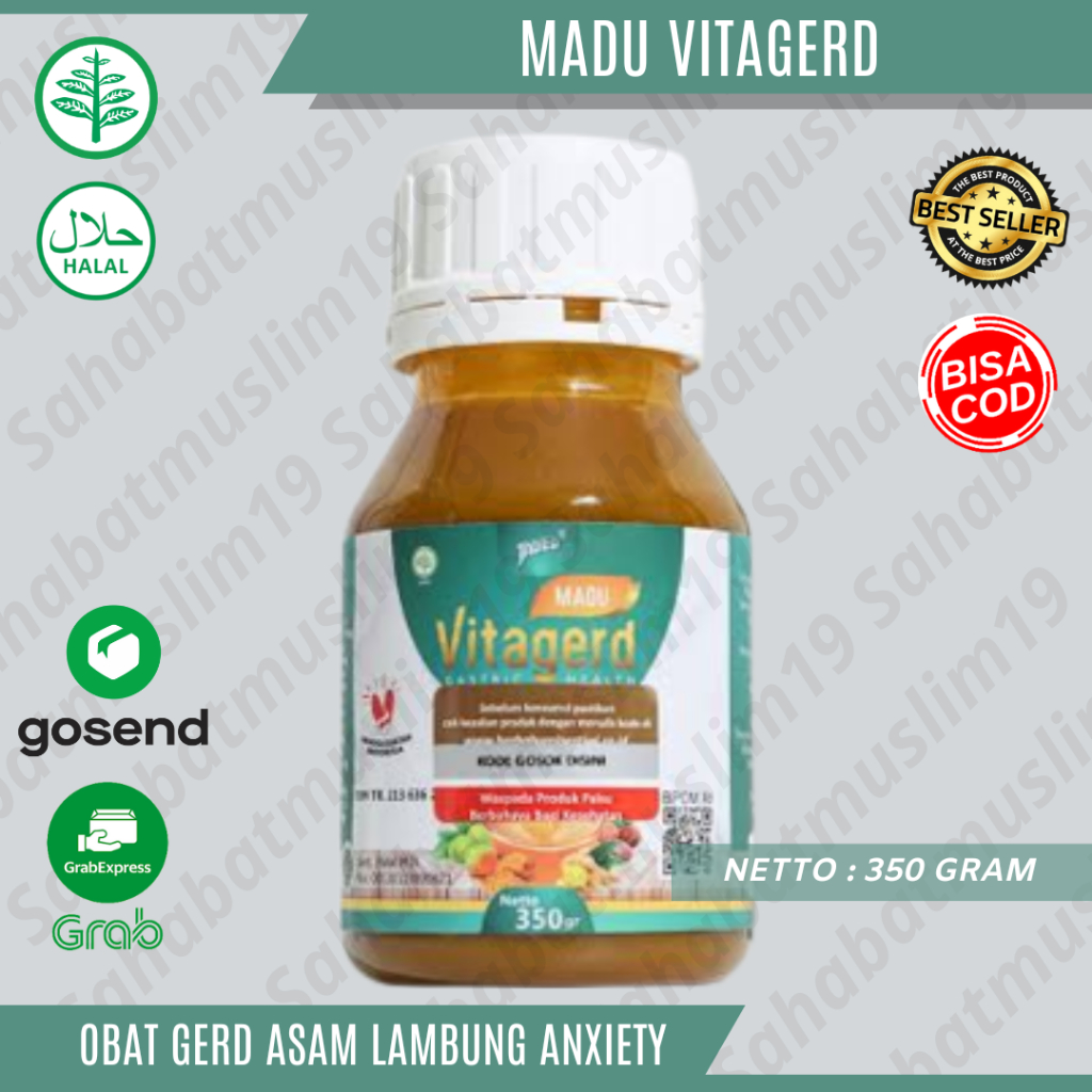 Vitagerd Honey Original BPOM Herbal Gerd Gastric Acid Anxiety Chronic ...