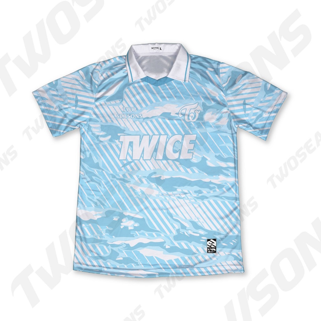 Twice Cute Pink Blue Uniform Mixed Mesh Jersey