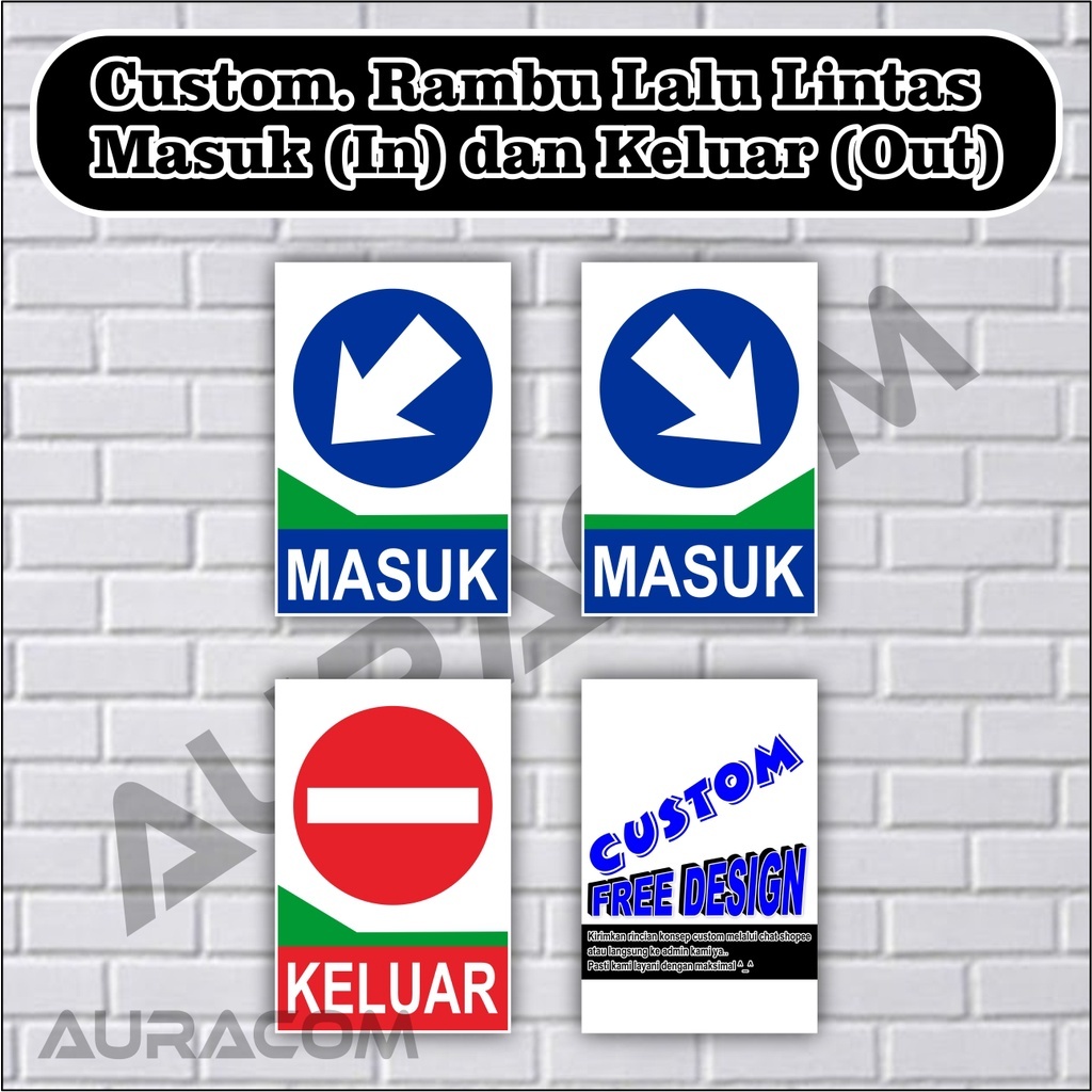 Custom. Traffic Signs In (In) And Out (Out) | Shopee Malaysia