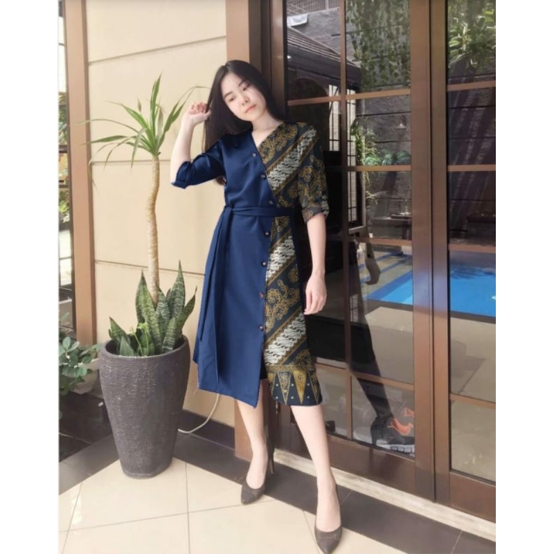 Dress Combination BATIK DRESS BATIK CASUAL DRESS LAUREN Event DRESS 07 |  Shopee Malaysia
