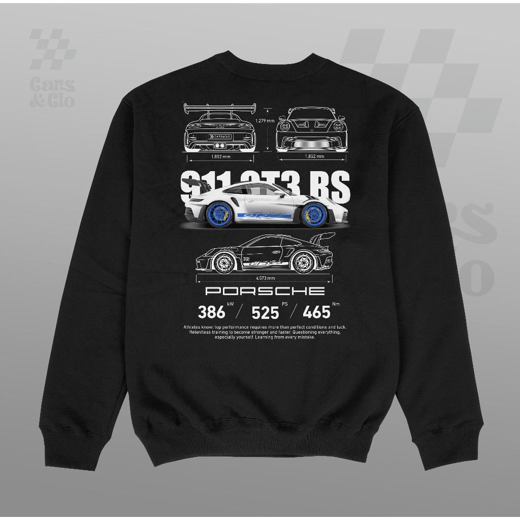 Cars and Clo - New Porsche 911 GT3 RS Blueprint Sweater Black | Shopee ...