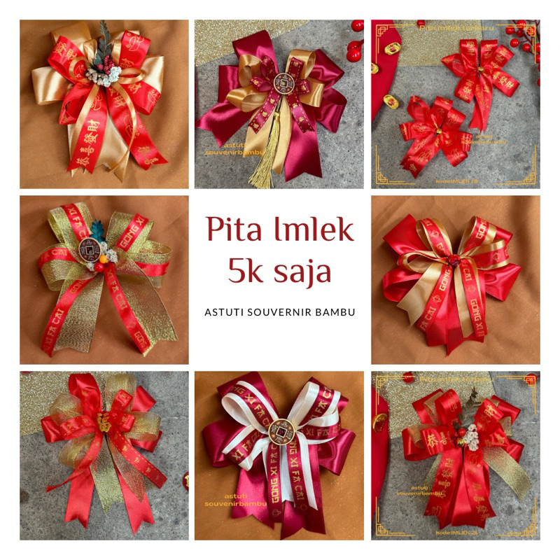 Ready READY TO USE Chinese New Year RIBBON SIZE 10-12 cm FREE TAG SIO ...
