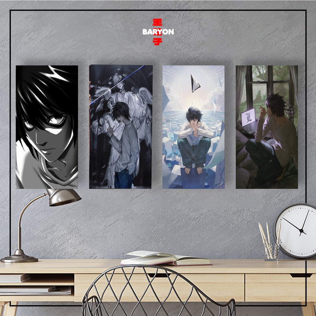 KAYU Baryon Wall Decor DEAT NOTE L LAWLIET Room Decoration Anime Wooden ...