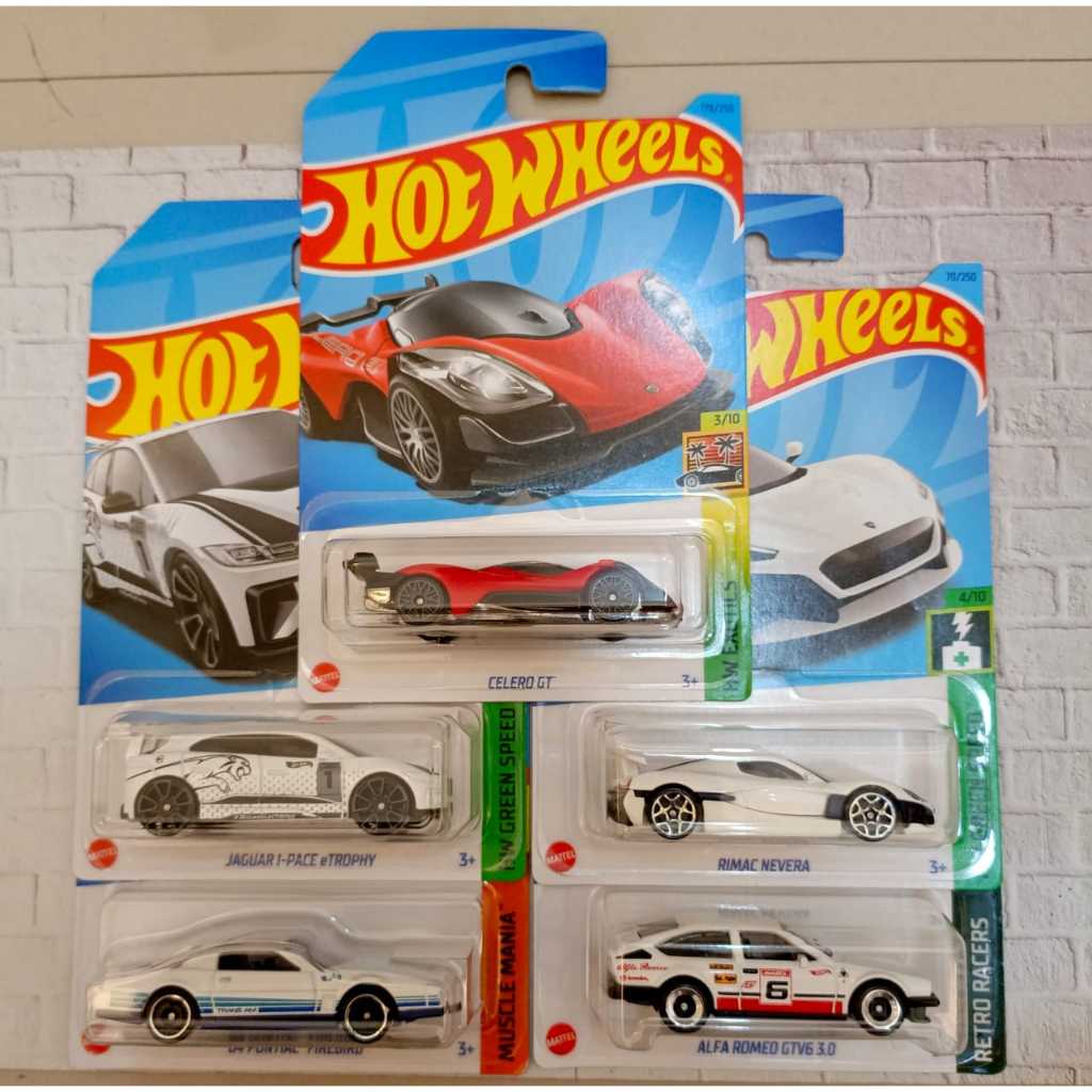 PUTIH MERAH Hot WHEELS CELERO GT Red JAGUAR I-PACE eTROPHY RIMAC NEVERA ...