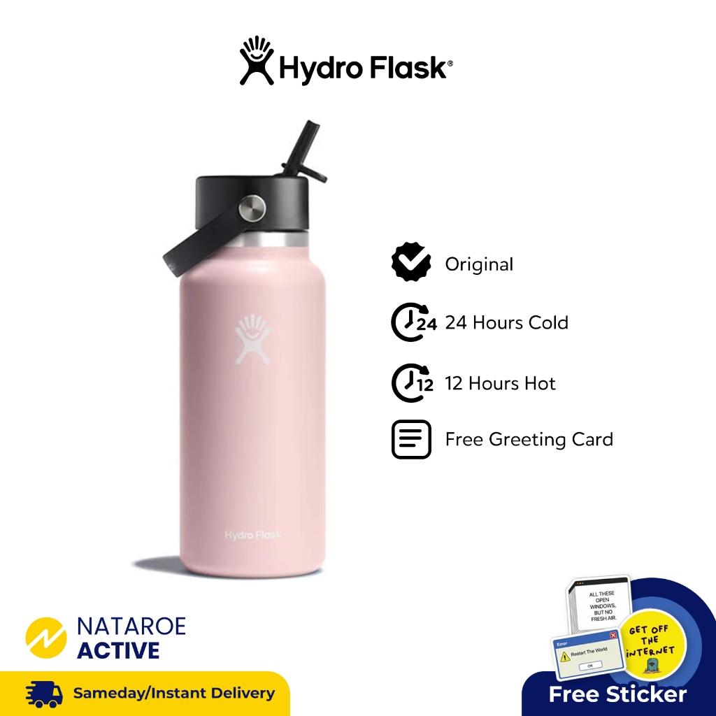 Hydro Flask Tumbler 32oz Wide Mouth Flex Straw Cap - Trillium | Shopee ...