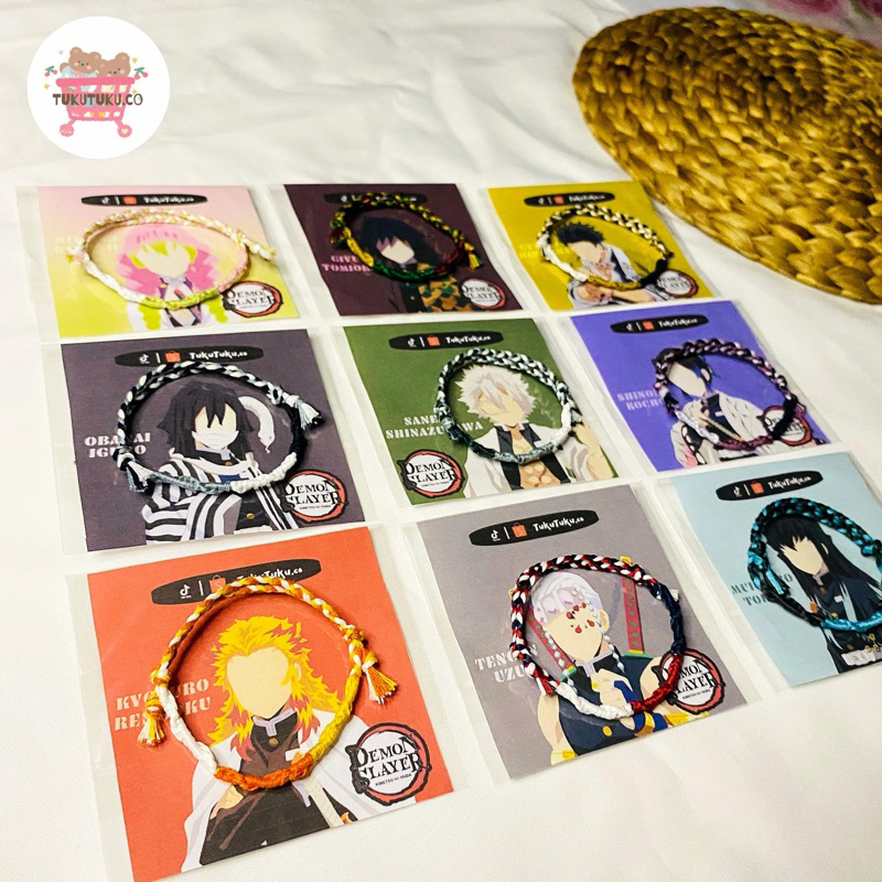 Handmade Demon Slayer Hashira Woven Rope Yarn Bracelet | Kimetsu No ...