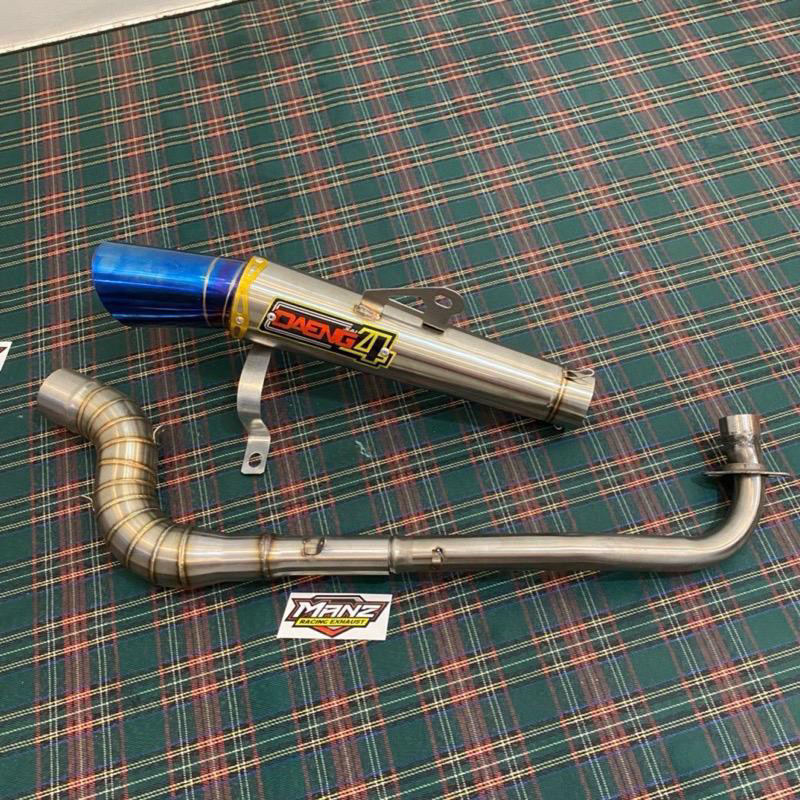 7 Daeng Sai4 Conical Exhaust Open Spec Pipe Canister 51mm Big Elbow For Xrm Rs 110 Xrm 125