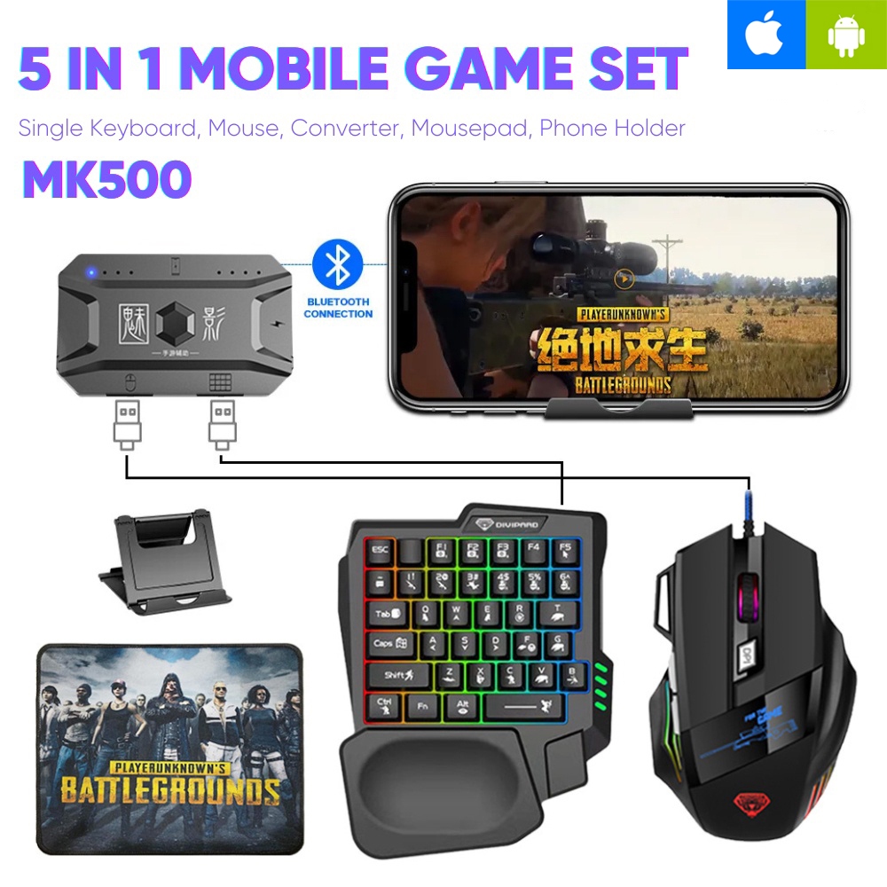 HP 5 In 1 Gaming Keyboard And Gaming Mouse Package For Android Phones