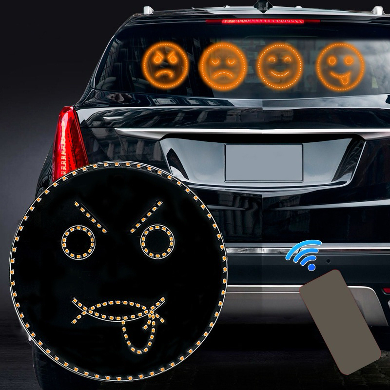 Multifunctional Led Warning Light Rear Window Car Emoticon Light ...